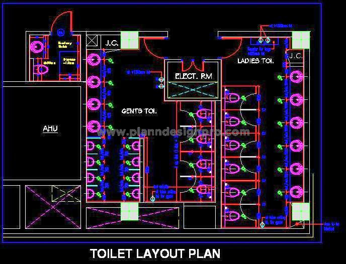 Public Toilet CAD Block- Ladies, Gents & Disabled